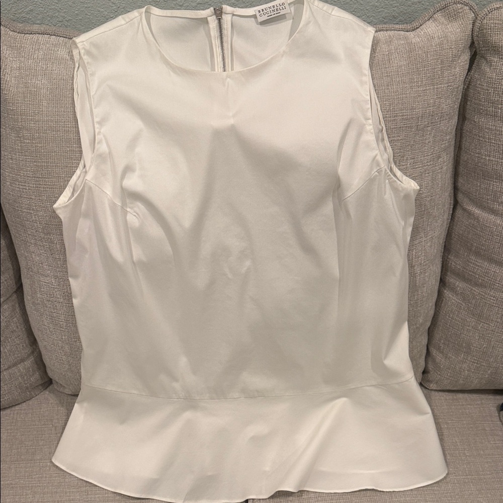 Brunello  Cucinelli white Sleeveless Blouse
